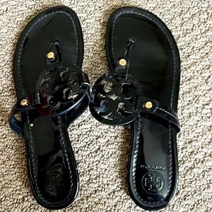 Tory Burch Miller sandals patent leather black